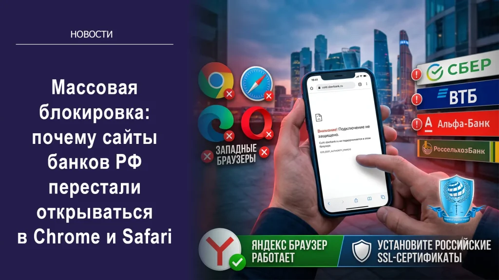 Массовая блокировка: почему сайты банков РФ перестали открываться в Chrome и Safari, и как вернуть доступ к деньгам