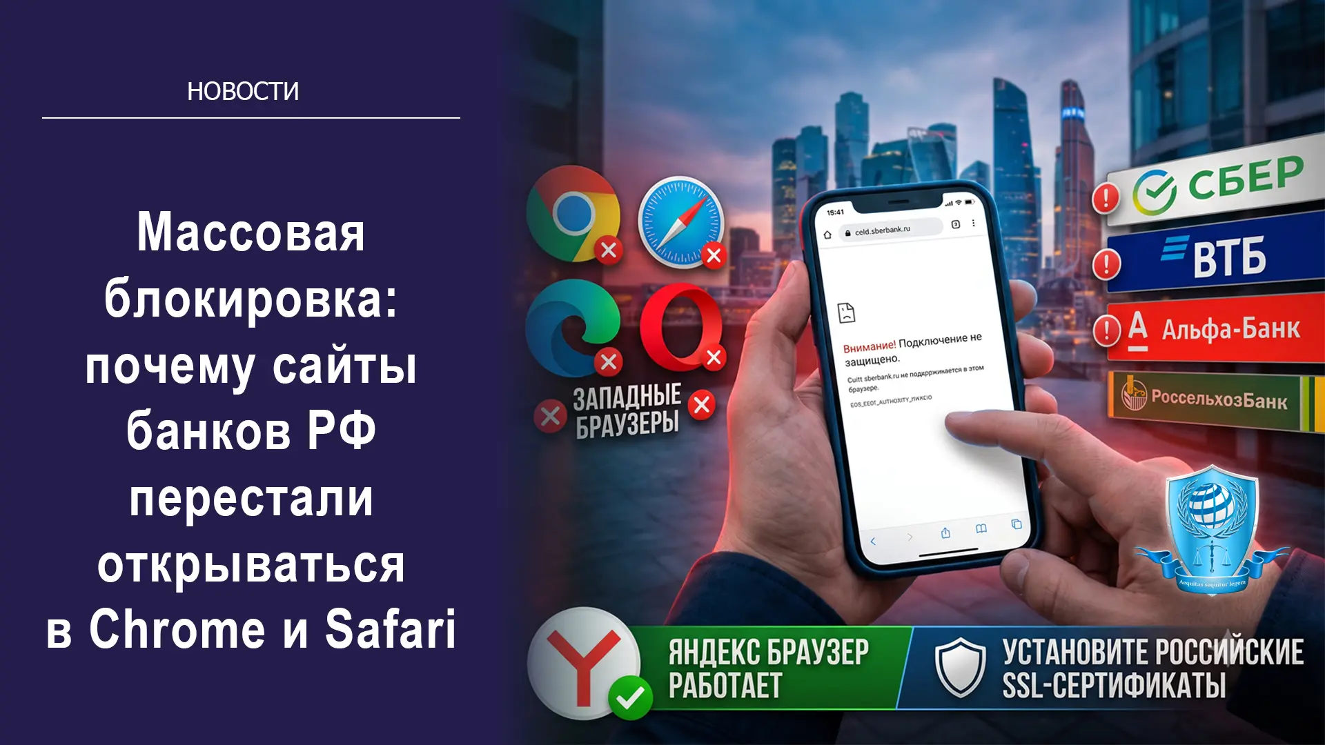 Массовая блокировка: почему сайты банков РФ перестали открываться в Chrome и Safari, и как вернуть доступ к деньгам